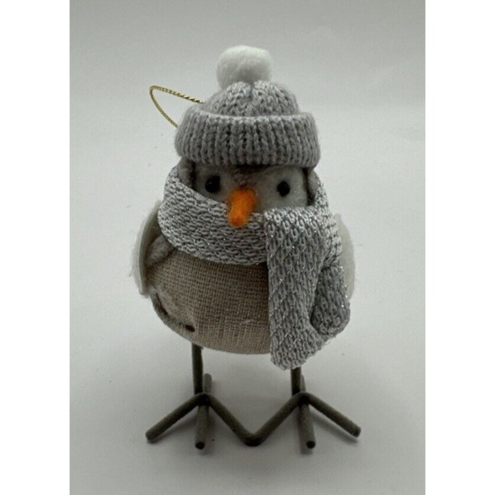 Target Christmas Featherly Friends Bird Ready for Winter Gray White Hat Ornament